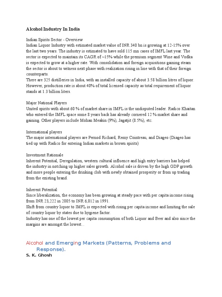 Alcohol Industry in India | Download Free PDF | Whisky | Scotch Whisky