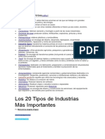 Tipos de Industrias