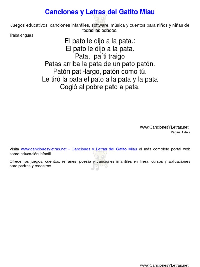 El Pato Le Dijo A La Pata | PDF, image size:768x1024