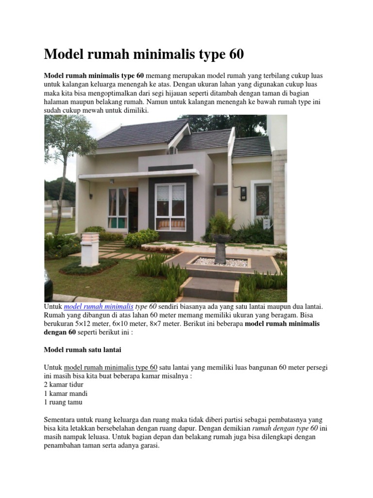 Model Rumah Minimalis Type 60