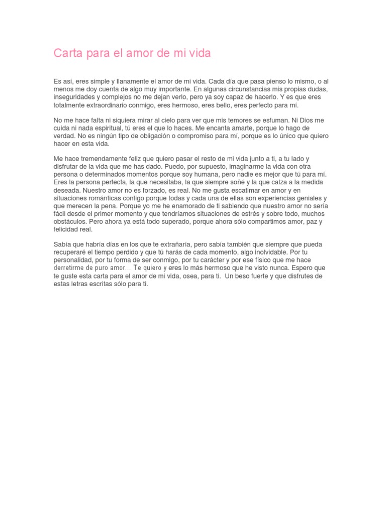 Carta para El Amor de Mi Vida | PDF