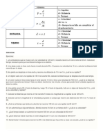 Velocidad, Rapidez, Tiempo, Distancia Ejercicios de Fisica Segundo Grado