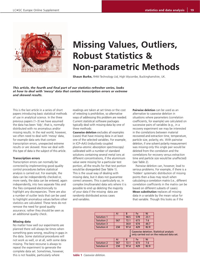 Handling Messy Data in Analysis | PDF | Outlier | Robust Statistics