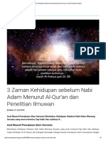 3 Zaman Kehidupan Sebelum Nabi Adam Menurut Al-Qur'an Dan Penelitian Ilmuwan