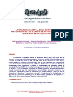 Dialnet LaInfluenciaParentalEnLaMotivacionYParticipacionDe 4197110 PDF