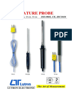 Type K Temperature Probes ISO-9001 CE IEC1010 Models TP-01 TP-02A TP-03 TP-04