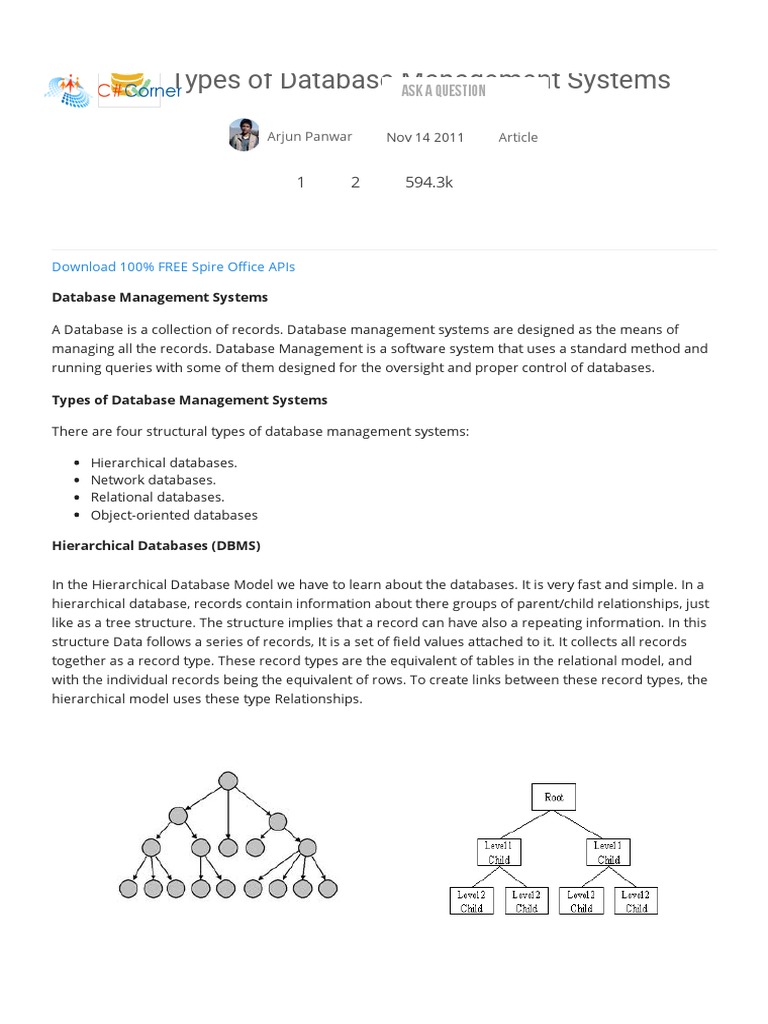 Types of Database Management Systems | PDF | Relational Database ...