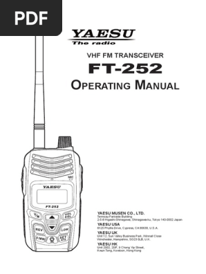 FT-252 Operators Manual | PDF | Battery Charger | Sound