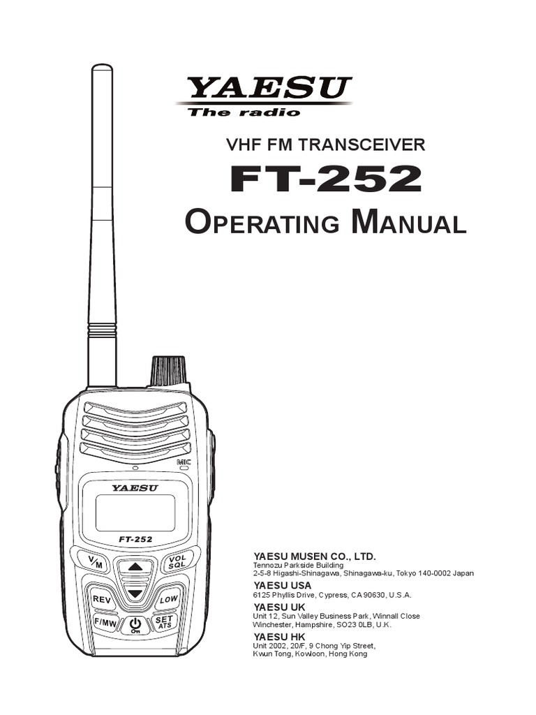 FT-252 Operators Manual | PDF | Battery Charger | Sound Production