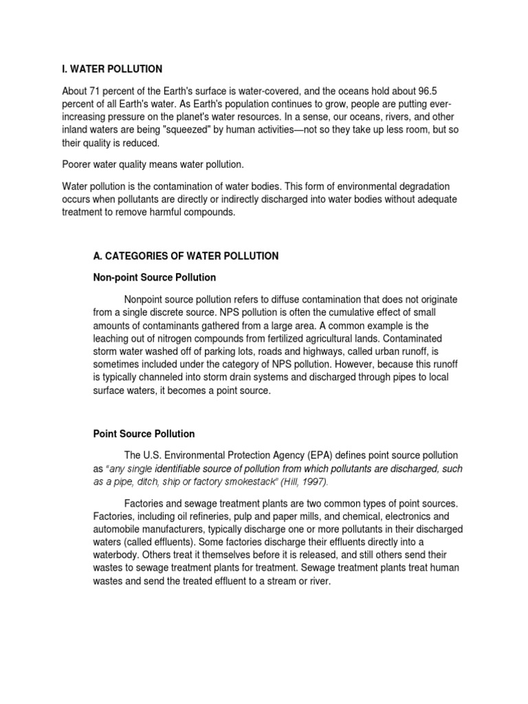 Written Report Water Pollution Sewage