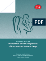 Guidance Note On Prevention & Management of Postpartum Haemorrhage