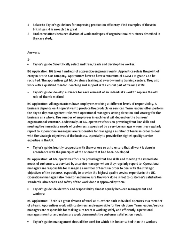 forms of organization case study