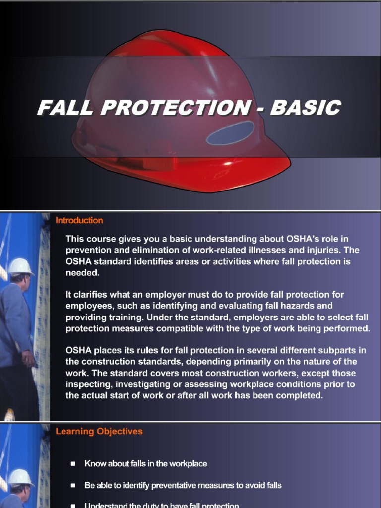 OSHA 10 Slides 08 Fall Protection Civil Engineering Nature