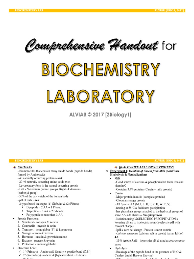 Biochemistry Lab: Protein Analysis Techniques | PDF | Carbohydrates | Lipid