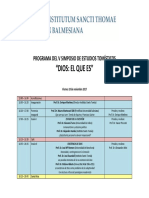 Programa Simposio Tomista 2017