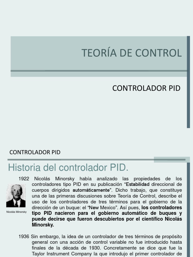Historia y Aplicaciones del Controlador PID | PDF | Análisis | Teoría ...
