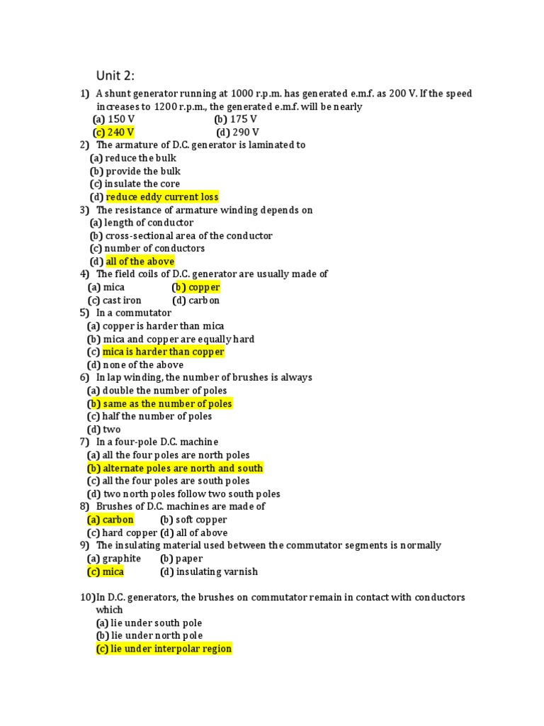 Question Bank Eee Transformer Electric Motor