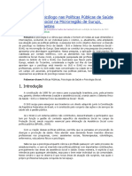 Inserção Do Psicólogo Nas Políticas Públicas de Saúde