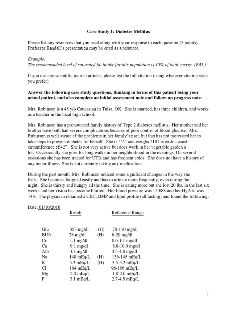 Case Study 1 - DM | PDF | Diabetes Mellitus | Glycated Hemoglobin
