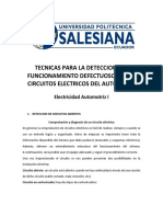 Tecnicas Para La Deteccion Del Funcionamiento Defectuoso de Los Circuitos Electricos Del Automovil-I