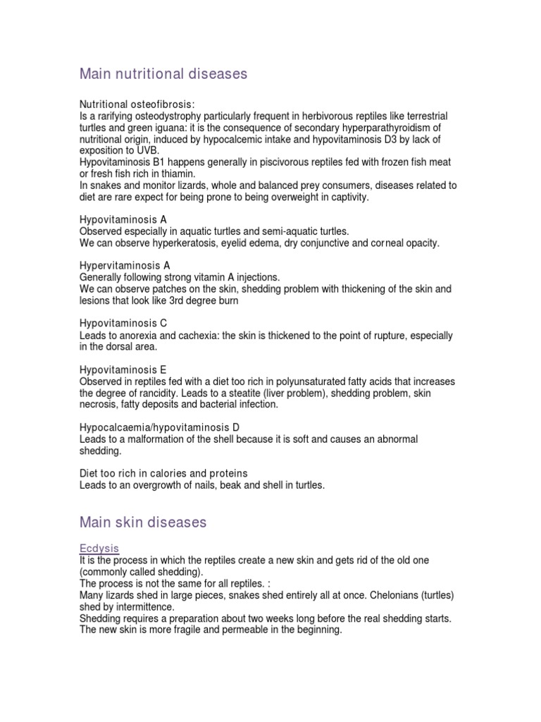Reptile Nutritional Diseases PDF Vomiting Reptile