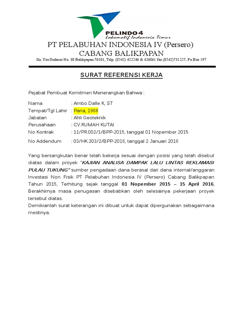 36+ Contoh Surat Keterangan Perusahaan Non Konstruksi  Kumpulan Letter