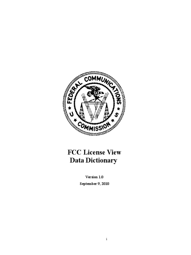 FCC License View Data Dictionary PDF Longitude Latitude