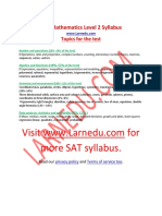 SAT Mathematics Level 2 Syllabus