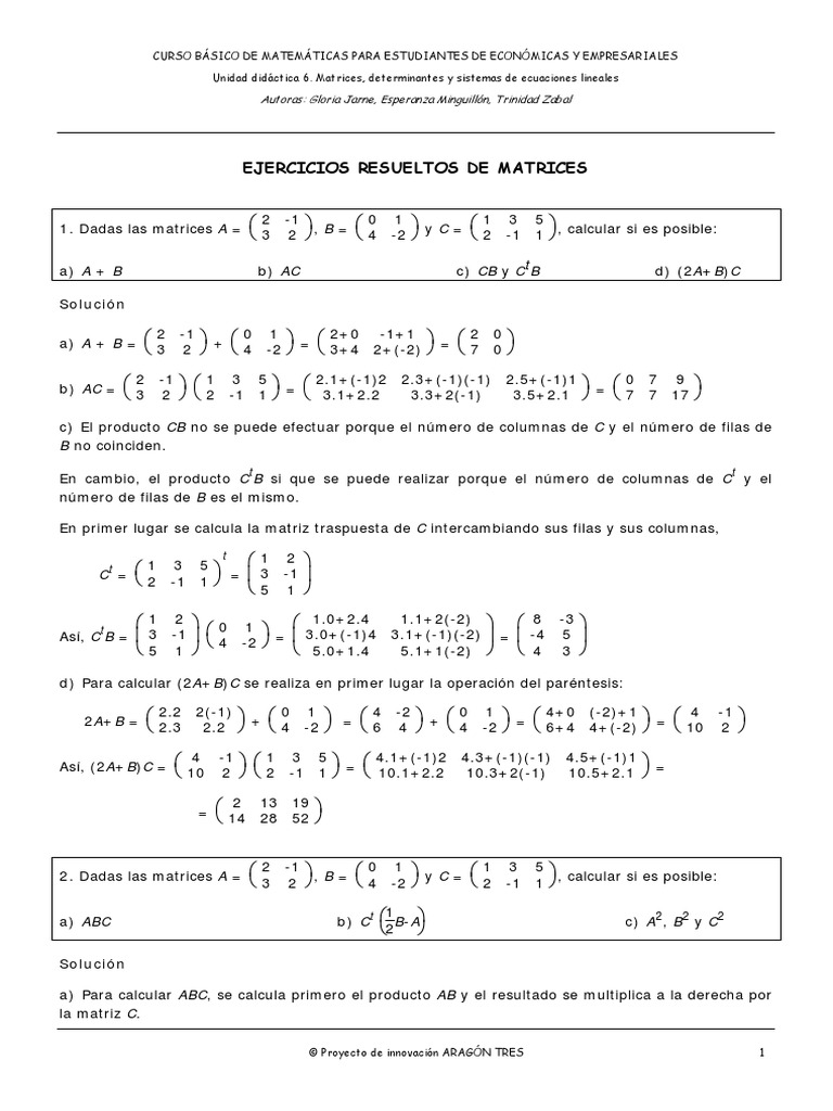 Matrices PDF | PDF