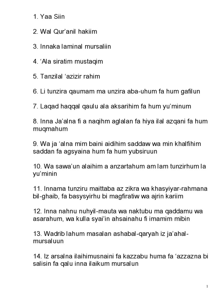 Download 61+ Contoh Surat Yasin Pdf Latin Terbaru Gratis