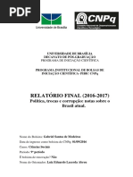 Politica Trocas e Corrupção relatório por Gabriel Santos