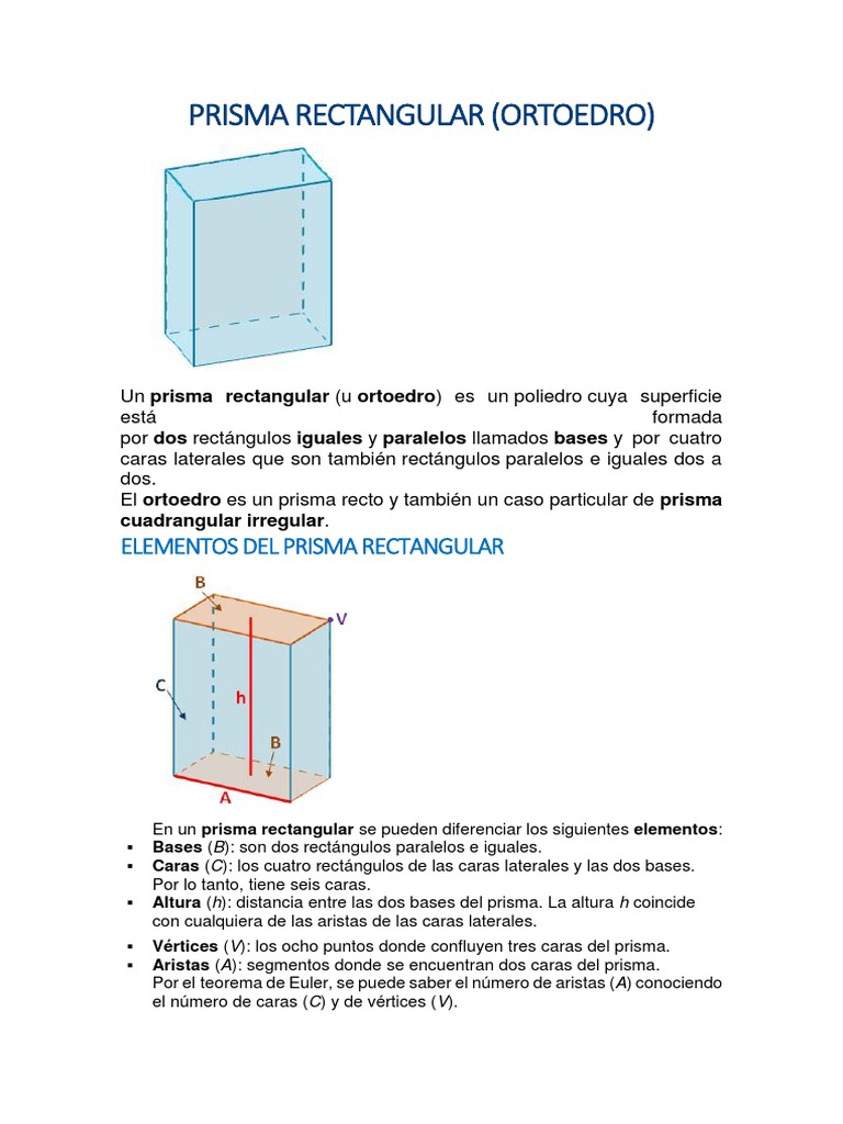 Elementos del Prisma Rectangular | PDF | Rectángulo | Esfera
