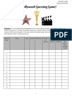 00 Student Worksheet - The Hollywood Guessing Game