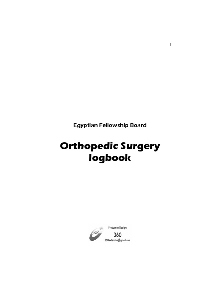 Orthopedic Surgery Logbook Guide | PDF | Patient | Surgery
