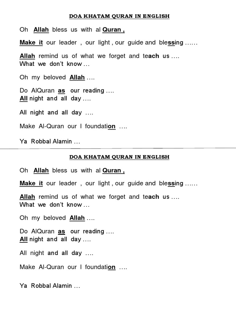 doa khatam quran in english 1st millennium books religious lihat