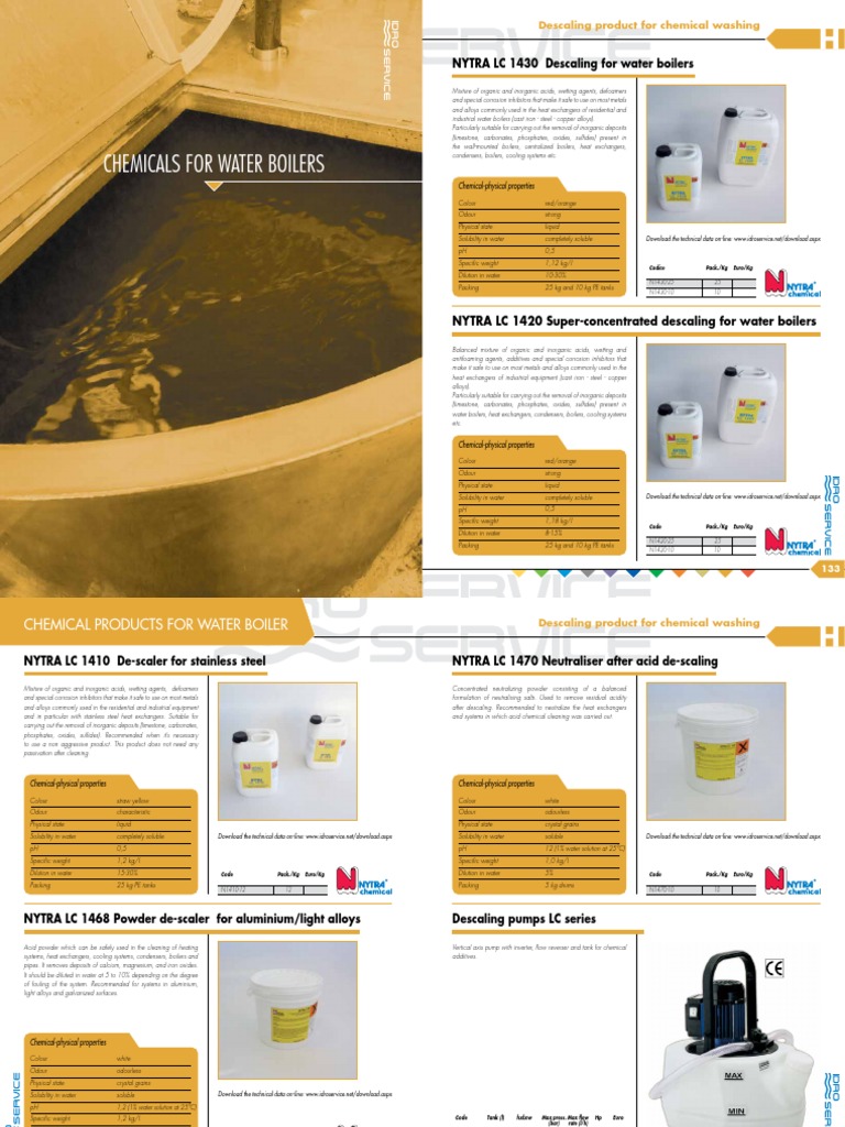 Boiler Chemicals and Descaling Solutions | PDF | Corrosion | Water