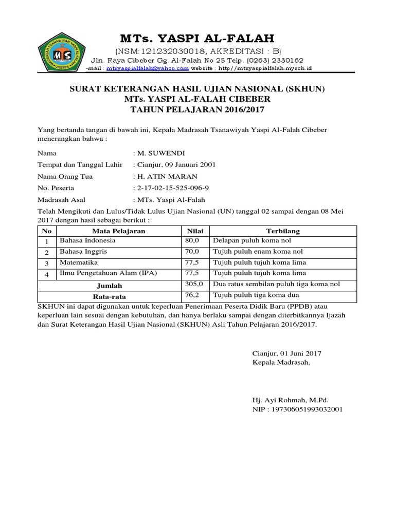 Skhun Sementara | PDF