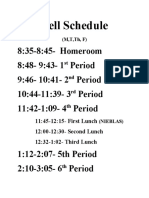 Bell Schedule