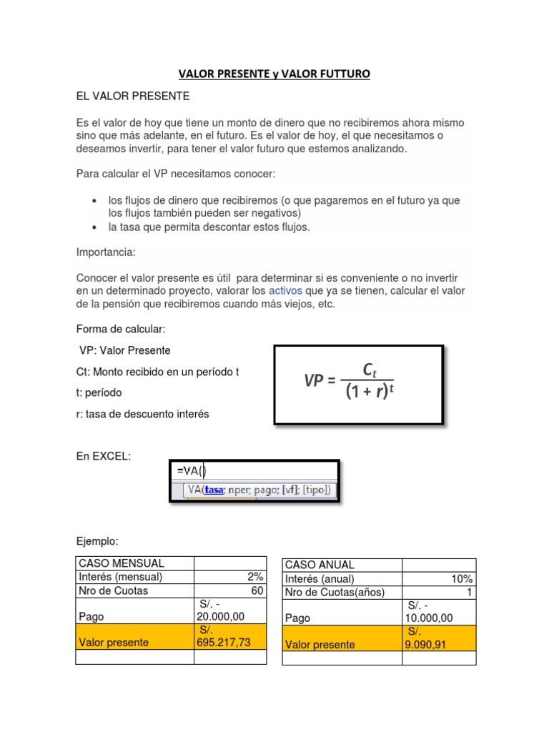 Valor Presente