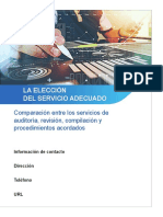 Eleccion Del Servicio Adecuado Comparativa Entre Auditoria Revision Compilacion y Procedimientos Acordados Final