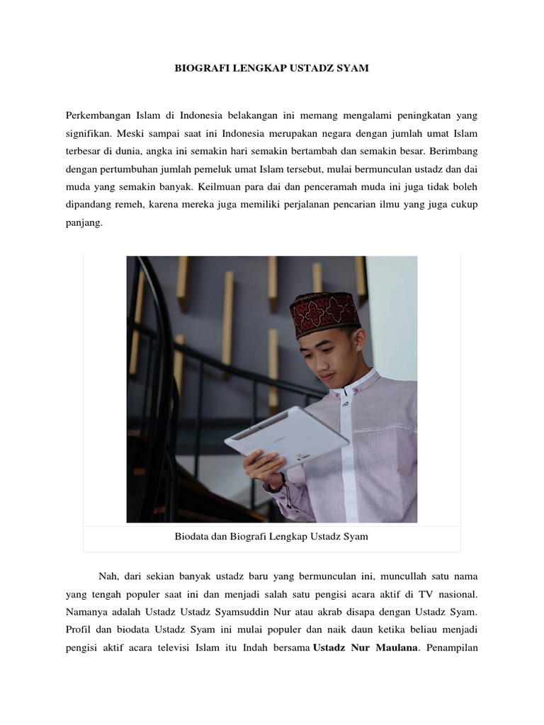 Biografi Lengkap Ustadz Syam PDF