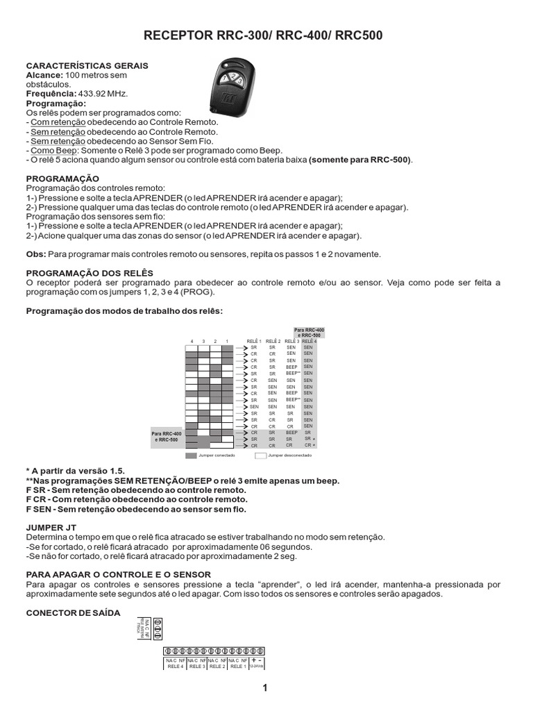 JFL Download Receptores RRC 400 | PDF | Sem fio | Relé