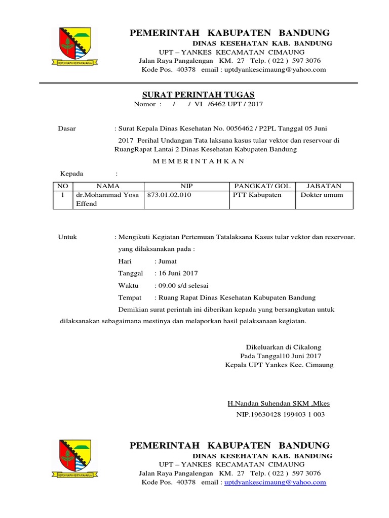 Contoh Surat Dinas Kesehatan Simak Gambar Berikut