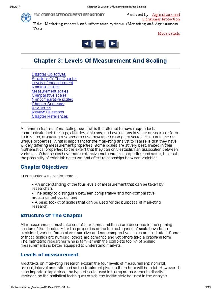 Chapter 3 - Levels of Measurement and Scaling | PDF | Level Of ...