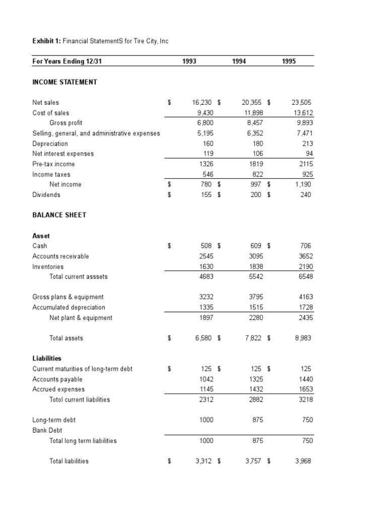 Tire City Inc. Case Study PDF Equity (Finance) Revenue