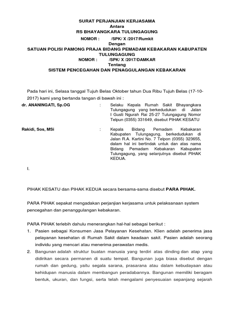 Naskah Kerjasama DG Damkar | PDF