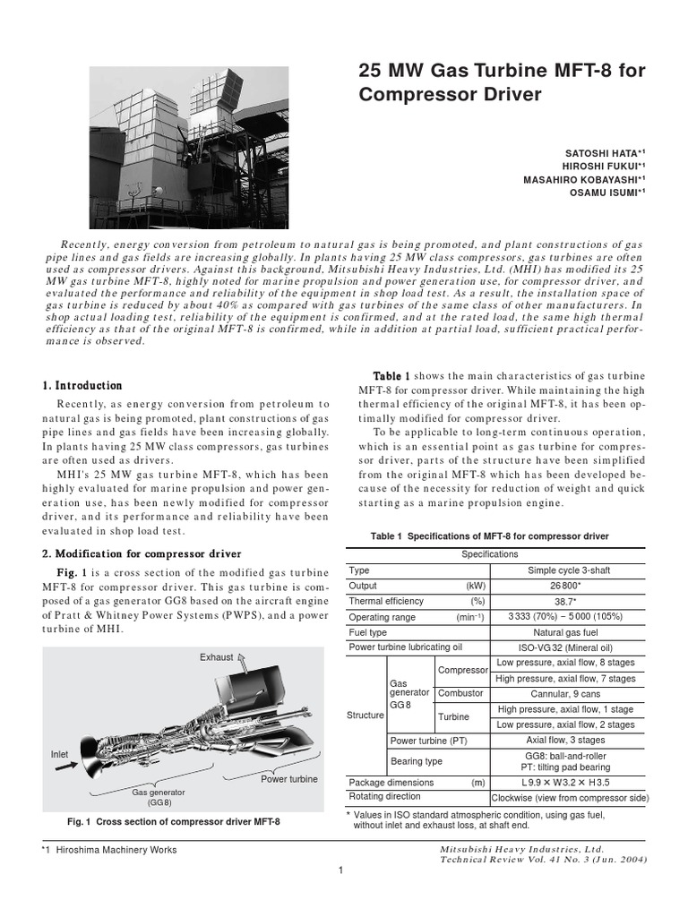 25MW Gas Turbine For Compressor | PDF | Gas Turbine | Gas Compressor