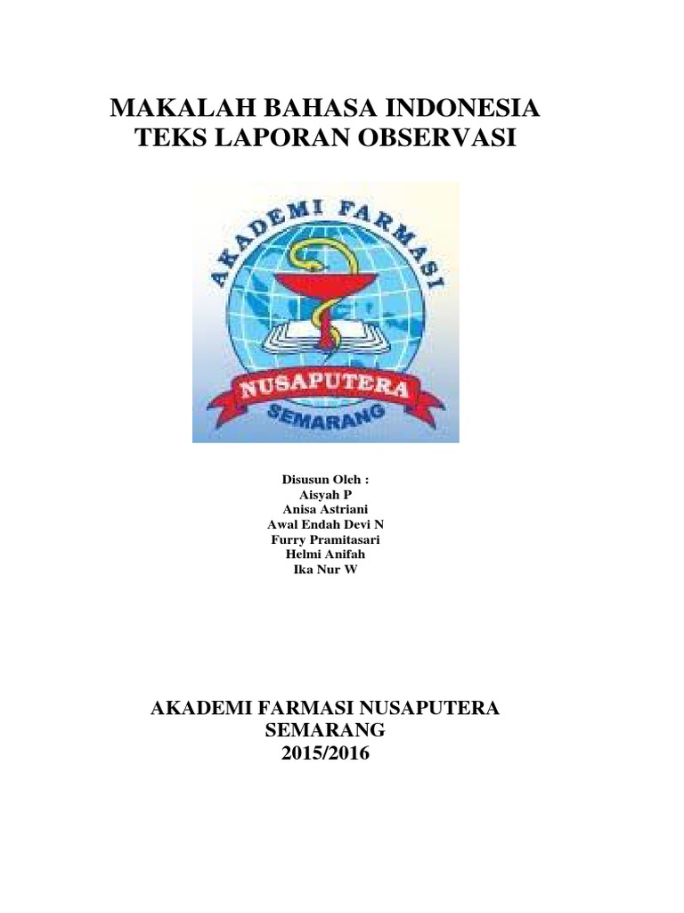 Contoh Laporan Observasi Kurikulum 2013 Seputar Laporan