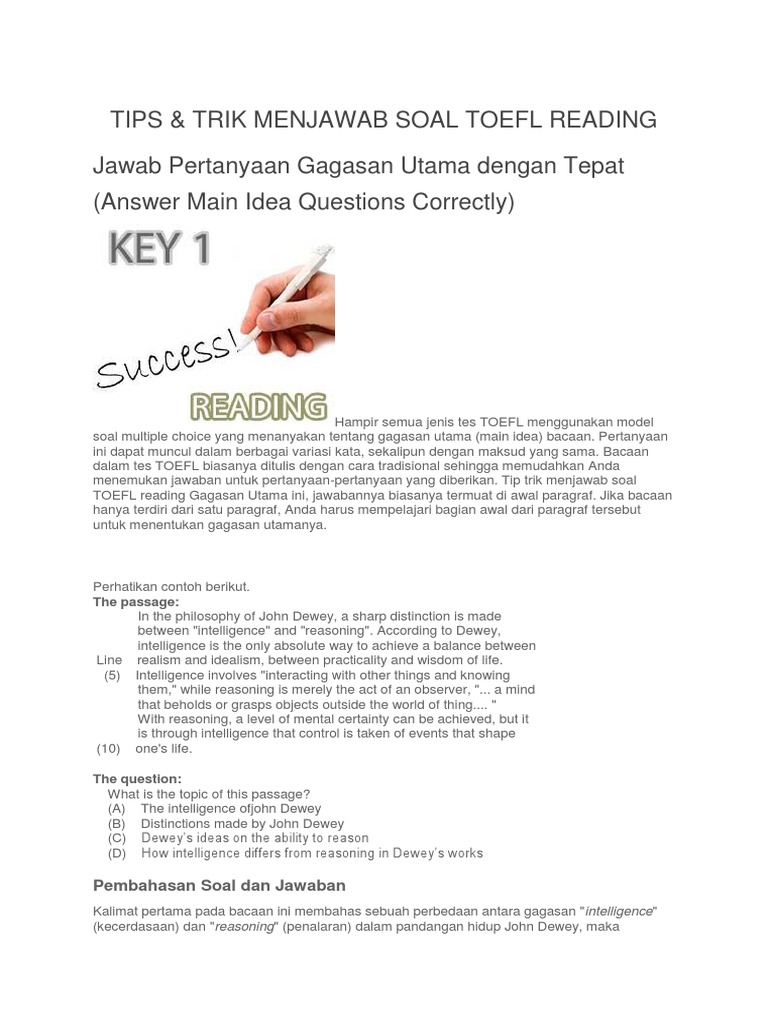 25++ Contoh Soal Reading Dalam Toefl - Kumpulan Contoh Soal