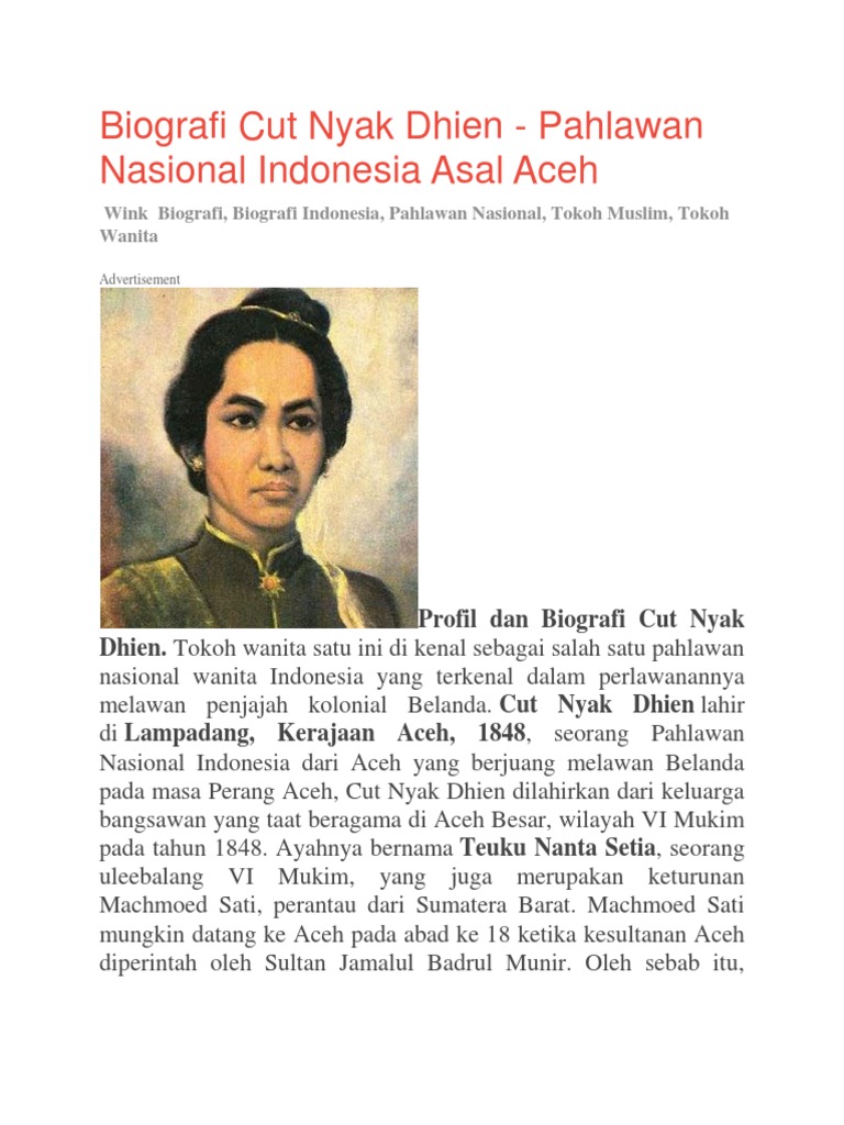 Biografi Cut Nyak Dhien